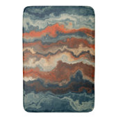 Blau und Rost Abstrakt Badematte (Vorderseite Vertikal)