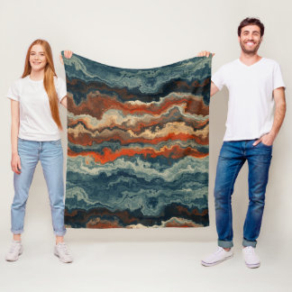 Blau und Rost Abstrakt Fleecedecke