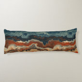 Blau und Rost Abstrakt Seitenschläferkissen (Rückseite)