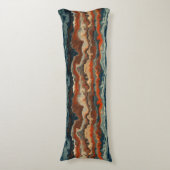 Blau und Rost Abstrakt Seitenschläferkissen (Vorderseite Vertikal)