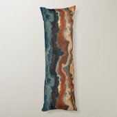 Blau und Rost Abstrakt Seitenschläferkissen (Rückseite (Vertikal))