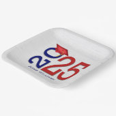 Blau und Rot 2025 Abschluss auf Holz Pappteller (Gewinkelt)