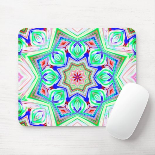 Blau und Rot 8 Sterne Kaleidoskop Mousepad (Mit Mouse)