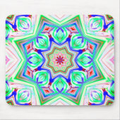 Blau und Rot 8 Sterne Kaleidoskop Mousepad (Vorne)