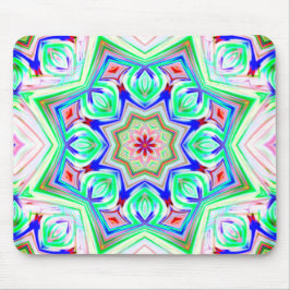Blau und Rot 8 Sterne Kaleidoskop Mousepad