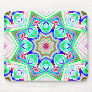 Blau und Rot 8 Sterne Kaleidoskop Mousepad
