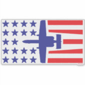 Blau und Rot A-10 US Flagge Aufkleber (Vorderseite)