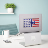 Blau und Rot A-10 US Flagge Aufkleber (Laptop auf Schreibtisch)