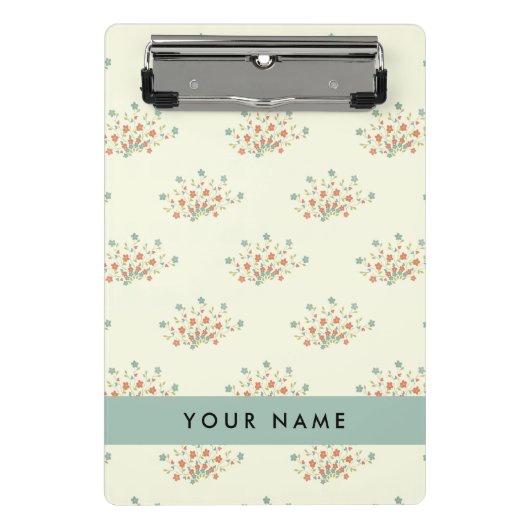 Blau und Rot, Blau, Ihr Name Mini Klemmbrett (Vorderseite)