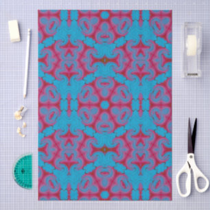 Blau und Rot Boho Seidenpapier