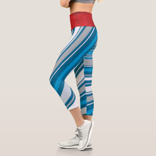 Blau und Rot braun Zazzle_Growshop. Capri Leggings