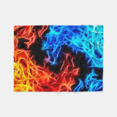 Blau und Rot flammt Energiemuster-Fleece Throw Fleecedecke (Vorderseite (Horizontal))