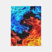Blau und Rot flammt Energiemuster-Fleece Throw Fleecedecke (Vorderseite)