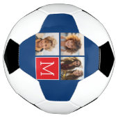 Blau und Rot-FotoCollage mit Monogramm Fußball (Gedreht)