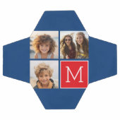 Blau und Rot-FotoCollage mit Monogramm Fußball (Flach)