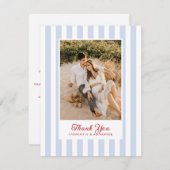 Blau und Rot gestrichen Foto Danke Karte (Vorne/Hinten)