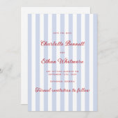 Blau und Rot gestrichen Save the Date Einladung (Vorne/Hinten)