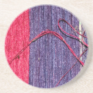 Blau und Rot handmade Thai Silk Getränkeuntersetzer