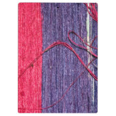 Blau und Rot handmade Thai Silk Klemmbrett (Rückseite)