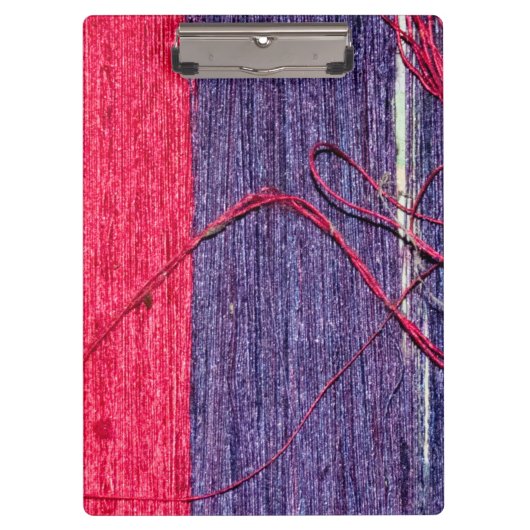 Blau und Rot handmade Thai Silk Klemmbrett (Vorderseite)