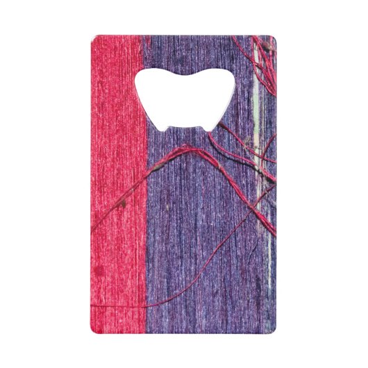 Blau und Rot handmade Thai Silk Kreditkarten Flaschenöffner (Vorderseite)