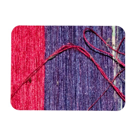 Blau und Rot handmade Thai Silk Magnet (Horizontal)