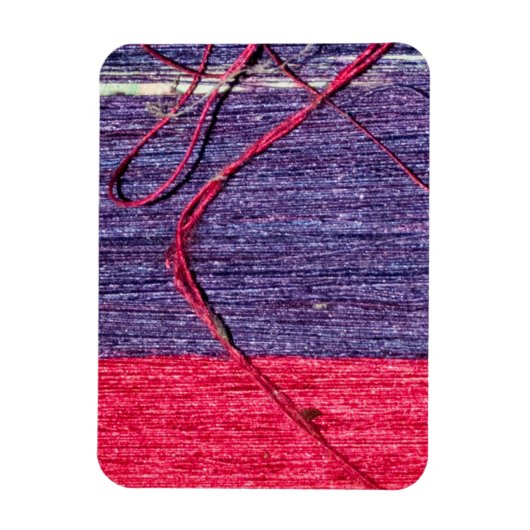 Blau und Rot handmade Thai Silk Magnet (Vertikal)