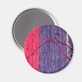 Blau und Rot handmade Thai Silk Magnet (Vorderseite/Rückseite)