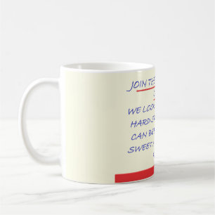 BLAU UND ROT IN DER CLUB FUN MESSAGE KAFFEETASSE