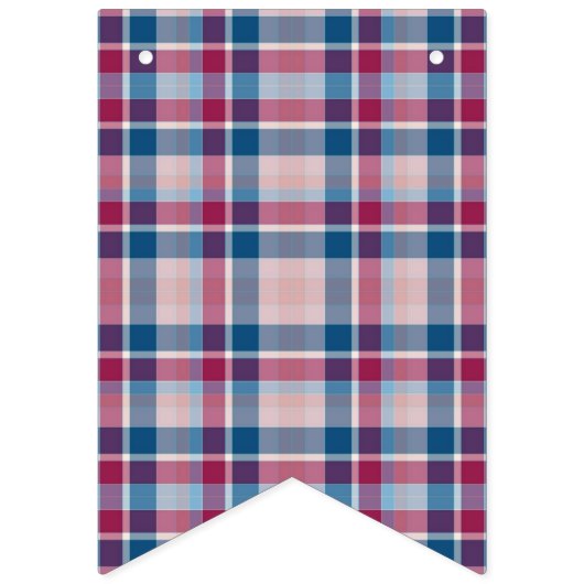 Blau und Rot Kariert. Wimpelkette (Zweite Fahne)