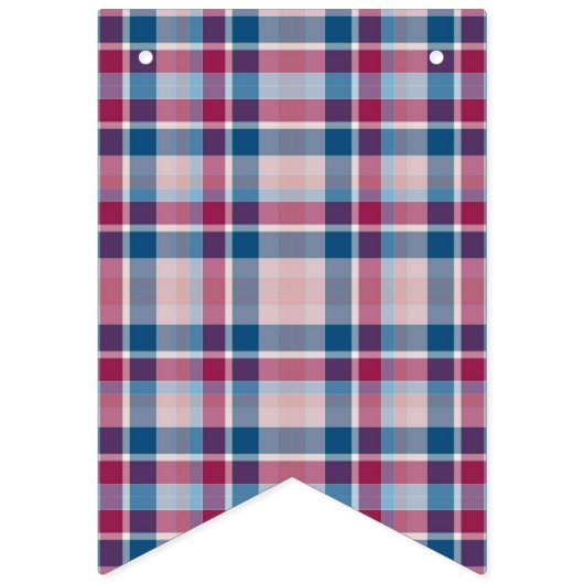 Blau und Rot Kariert. Wimpelkette (Erste Fahne)