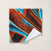 Blau und rot mit Grooves Badhandtuch Set (Waschlappen)