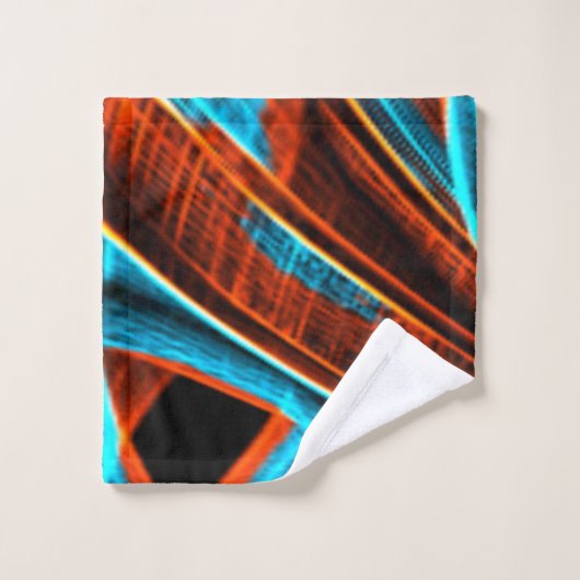 Blau und rot mit Grooves Badhandtuch Set (Waschlappen)