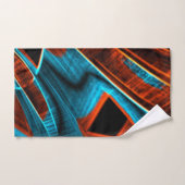 Blau und rot mit Grooves Badhandtuch Set (Handtuch)