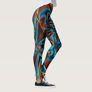 Blau und rot mit Grooves Leggings