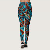 Blau und rot mit Grooves Leggings (Rückseite)