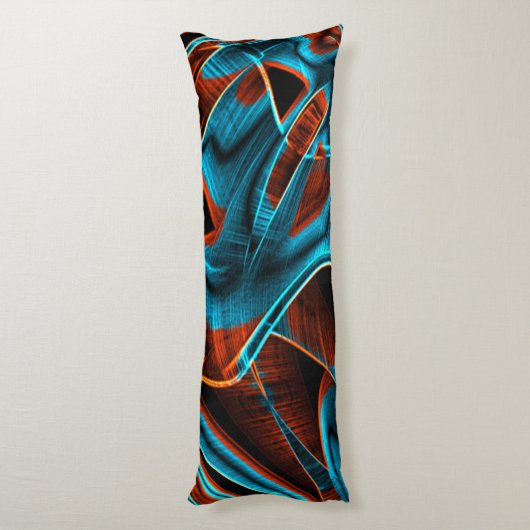 Blau und rot mit Grooves Seitenschläferkissen (Rückseite (Vertikal))