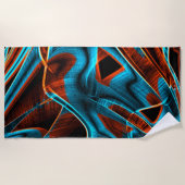 Blau und rot mit Grooves Strandtuch (Vorderseite)