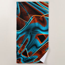 Blau und rot mit Grooves Strandtuch