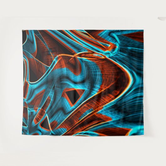 Blau und rot mit Grooves Wandteppich (Vorderseite (Horizontal))