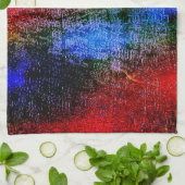 Blau und Rot mit Ölfarbe gehäutet Geschirrtuch (Gefaltet)