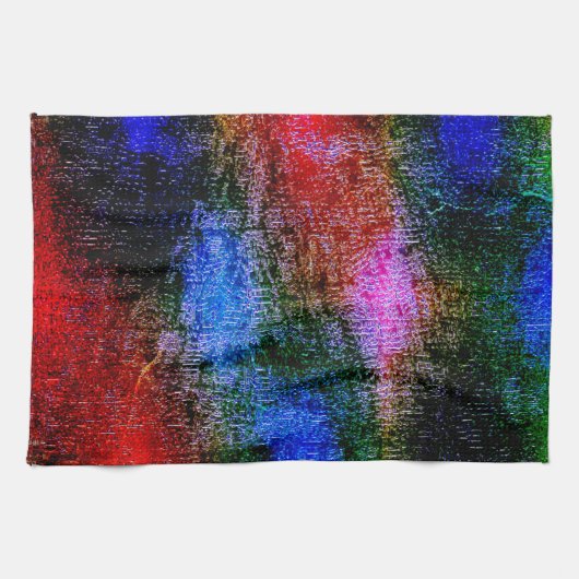 Blau und Rot mit Ölfarbe gehäutet Geschirrtuch (Horizontal)