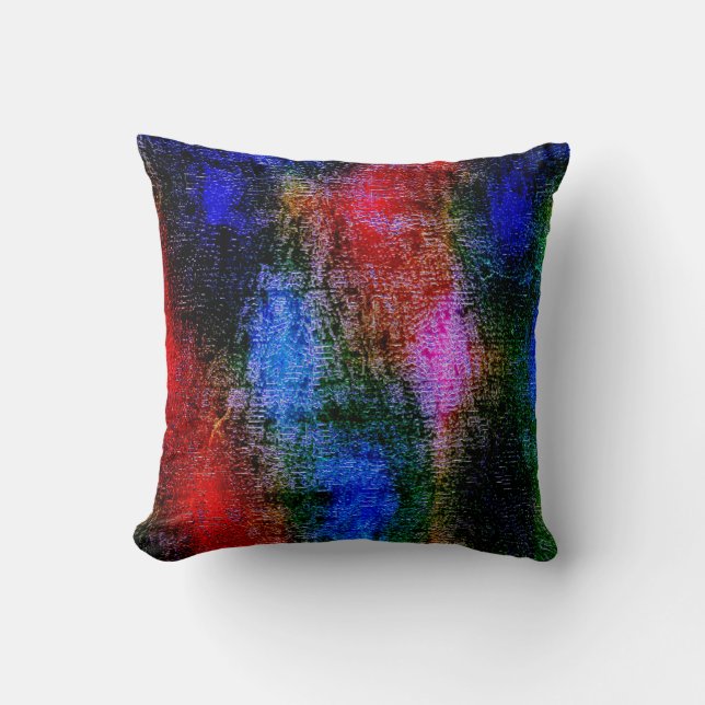 Blau und Rot mit Ölfarbe gehäutet Kissen (Vorderseite)