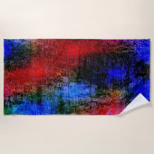Blau und Rot mit Ölfarbe gehäutet Strandtuch (Vorderseite)