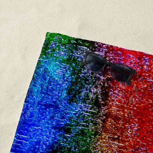 Blau und Rot mit Ölfarbe gehäutet Strandtuch (Beispiel)