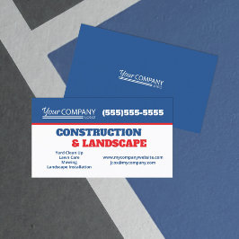 Blau und Rot mit weißem Logo Geschäft Visitenkarte