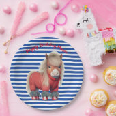 Blau und Rot Pony Papier Teller (Party)