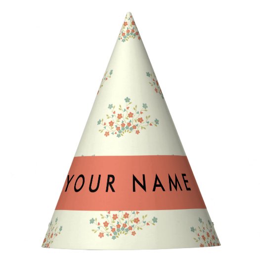 Blau und Rot, Rot, Ihr Name Partyhütchen (Vorderseite)