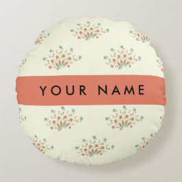 Blau und Rot, Rot, Ihr Name Rundes Kissen