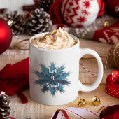 Blau und Rot Schneeflocken Schnee lassen Kaffeetasse